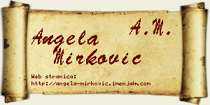 Angela Mirković vizit kartica
